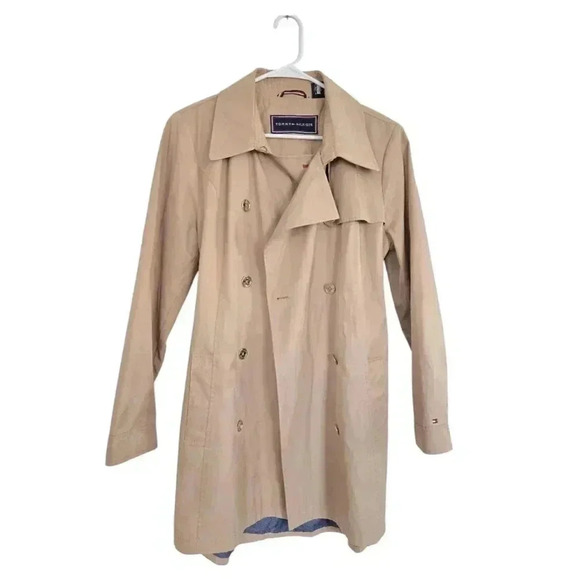 Tommy Hilfiger Women's Trench Jacket Coats, Color: Tan brown, Size Large - Picture 2 of 9